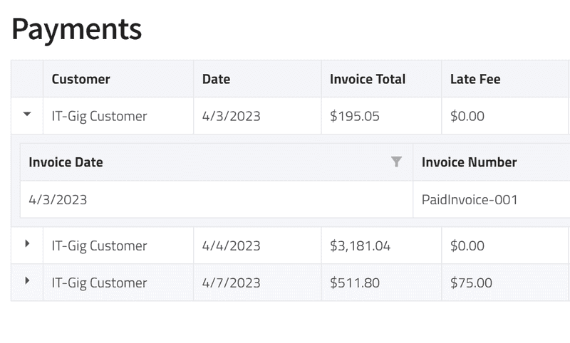 Customer Payments Report